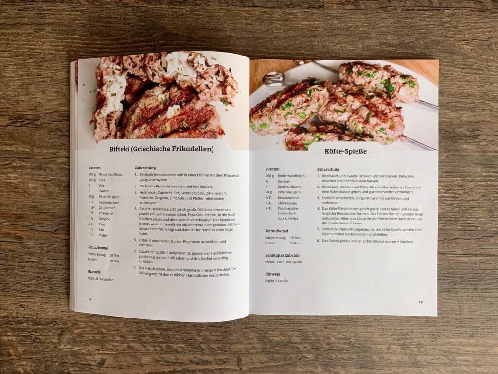 OptiGrill Rezeptbuch: Rezepte mit Fleisch