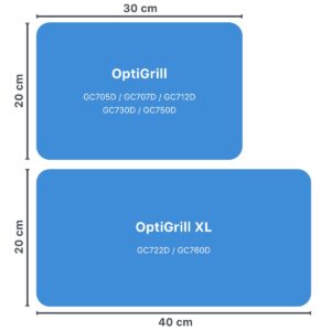Size comparison OptiGrill models